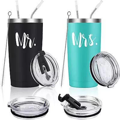 Mr And Mrs Tumbler Set Of 2 Gifts For Newlyweds Couples Wife Bride To Be • £42.81