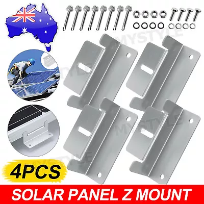 $13.85 • Buy 4 Pcs Solar Panel Z-Bracket Mounting Flat Roof Yacht RV Mount Aluminum Kit