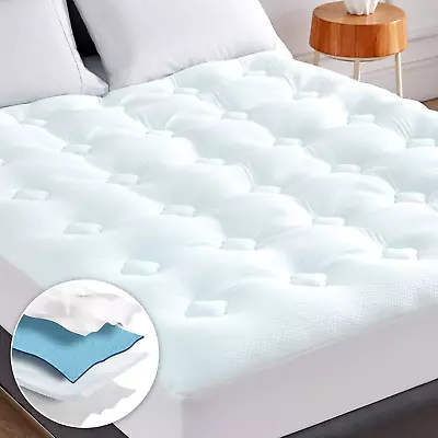 Hansleep Memory Foam Mattress Topper Double Bed Gel Bamboo Mattress Cover Pad • £48.56