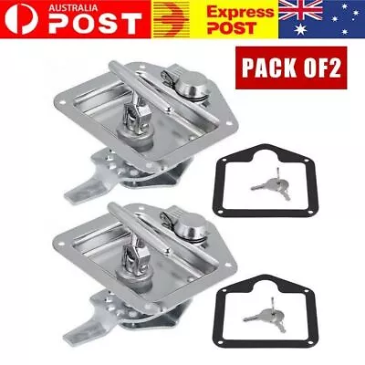 2x Stainless Steel Folding T Handle Lock Latch For Trailer Truck Paddle Tool Box • $38.39