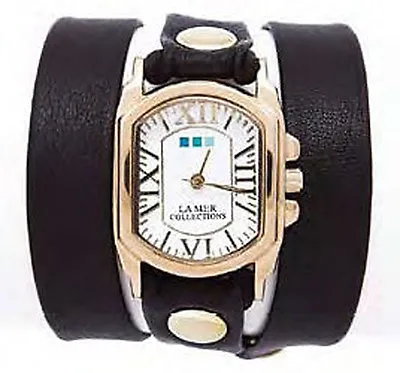 LA MER Black Italian/Gold Chateau Wrap Watch • $80.10