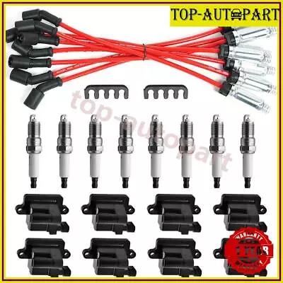 8 Pack Square Ignition Coil & Spark Plug Wire For Chevy GMC 4.8L 5.3L 6.0L 8.1L • $92.96