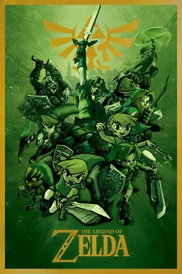 $11.50 • Buy ZELDA - LINK COLLAGE POSTER 24x36 - 3494