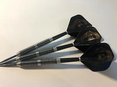 26g 95% Tungsten Darts Set With Metallic Bronze Screaming Skull Flights & Stems • £26.95