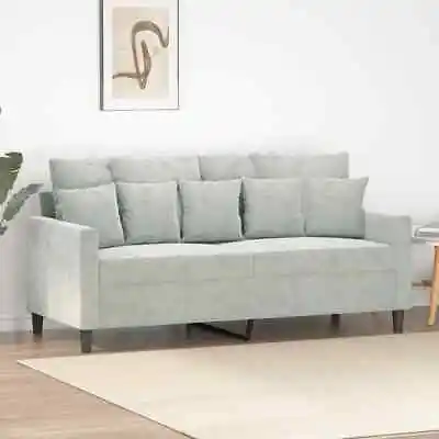 2-Seater Sofa Light Grey 140 Cm Velvet VidaXL • $343.99