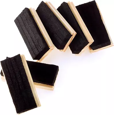 6 Pack Chalkboard Erasers Premium Wool Felt Eraser Dustless Wood Chalk Eraser • $16.60