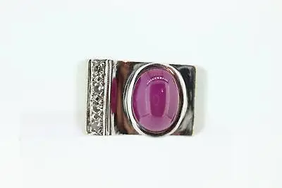 14k Star Ruby Diamond Ring. 14k White Gold Mens Star Ruby Cabochon Signet Ring. • $649