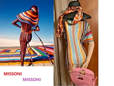 Missoni Orng Lbl Just Gorgeous Zig-zag Chevron Poncho Top Ruana Coverup Nwt O/s • $225