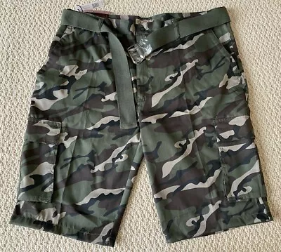 NWT Men's Canyon Club Green Camouflage Camo Cargo Shorts W/ Belt Sz 44 ONLY • $14.99