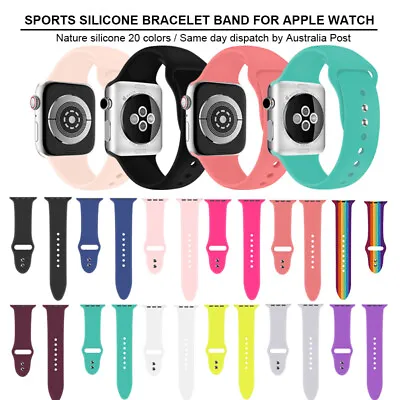 $4.68 • Buy Sports Silicone Bracelet Strap Band For Apple Watch IWatch 7/SE/6/5/4/3/2/1