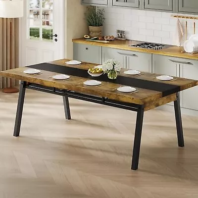 71  Large Long Dining Table For 8 People Rectangular Wood Kitchen Table Drawers • $209