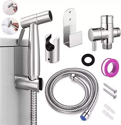 TourKing Hand-held Bidet Sprayer Set Stainless Steel Toilet Shattaf Cloth • £15.99