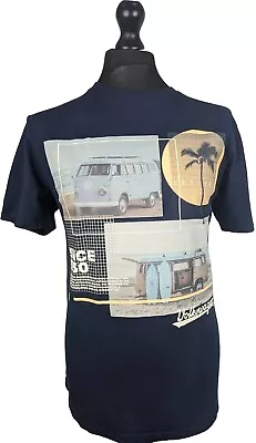 Navy Blue Men's Volkswagen Camper Van Short Sleeve Cotton T-Shirt Large • £1.99