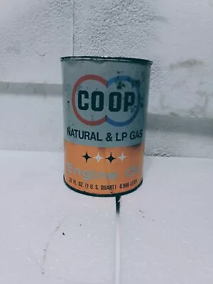 Vintage Double Circle COOP 1Qt Metal Oil Can • $10