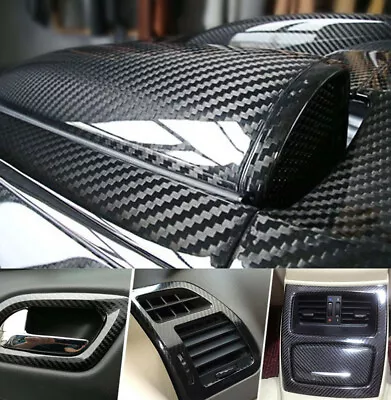 $13.99 • Buy Auto Parts Accessories Carbon Fiber Vinyl Film Car Interior Wrap Stickers 12x60 