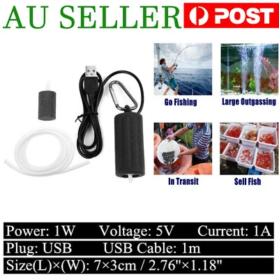 $14.25 • Buy Ultra Silent Portable Mini USB Aquarium Fish Tank Oxygen Air Pump Energey Saving
