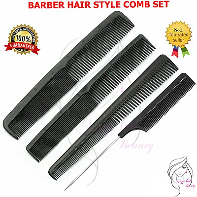 4 Comb Set Hair Kit Brush Styling Cutting Color Tail Barber Salon Hairdressing • £1.99