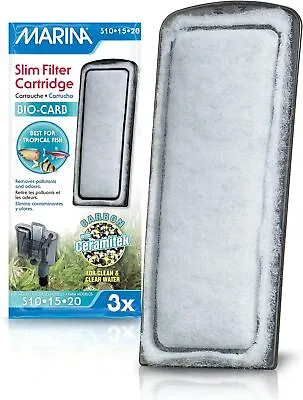 Carbon Slim Filter Cartridge - Pack Of 3 For Aquarium • £6.95