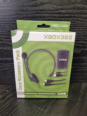 ORB Wired Headset Black Core Accerrory Pack Microsoft Xbox 360 • £15