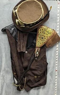 Spirit Halloween Costume Steampunk Cosplay Traveler Men Medium 40-42 & Extras • $10.49