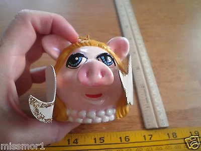 1979 Muppets Christmas Ornament VINTAGE Miss Piggy Angel Wings Ceramic • $10.40