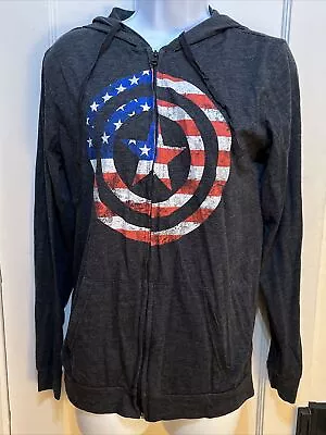 Marvels Avengers Women’s Dark Gray Hoodie Size M Pockets Full Zip • £9.50