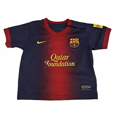 Nike FCB Barcelona Soccer Jersey Baby Toddler 9-12 Months Snap Button 2012 Qatar • $19.66