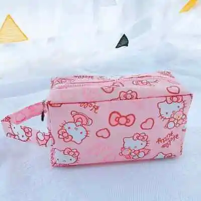 Ladies Girl Hello Kitty Makeup Bag Cosmetic Case Handbags Travel Organizer Tote • $15.62