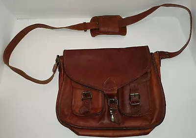 KOMAL'S Passion Leather - Quality Brown Distressed Leather Messanger Bag • $35