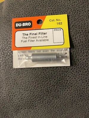 DU-BRO The Final Filter Cat. No. 162 | In-Line Fuel Filter R/C Part - NOS • $12