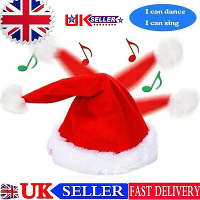 Christmas Xmas Novelty Santa Hat Cap For Musical Singing Moving Dancing Toy UK • £9.99