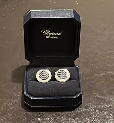 £1034.57 • Buy Chopard Mille Miglia Stainless Steel And Rubber Black & Silver Cufflinks 75/8331
