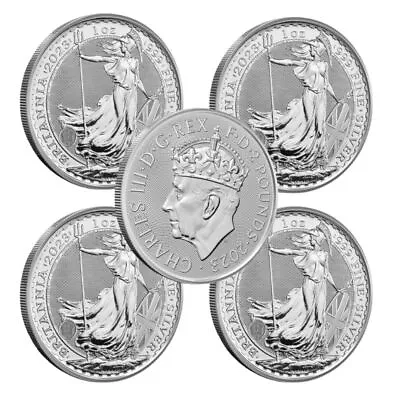 2023 1 Oz British Silver Coronation Britannia Coin (BU - Lot Of 5) • $181.79