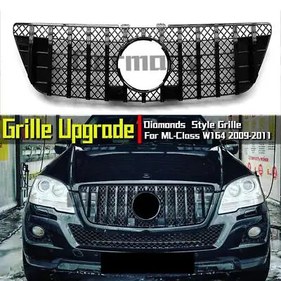 Glossy Black GTR Style Grille For Benz ML-Class W164 09-11 ML350 ML550 ML63 AMG • $129