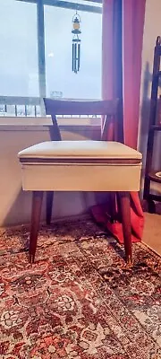 Vintage Mid Century Modern Sewing Chair With Storage • $80