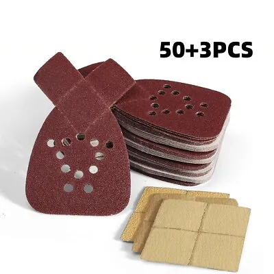 53PACK Hook And Loop Sanding Pads Mouse Sander Sandpaper Pads For Black+Decker • $15.49