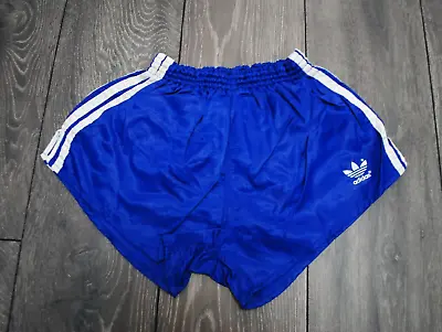 Adidas Made In West Germany Shorts Running Vintage Retro Nylon Blue Size D5 S • $152.84