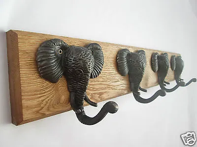 IN 8 Sizes SOLID OAK WOODEN HALLWAY  HAT AND & COAT HOOKS HANGING PEGS RAIL RACK • £79.99