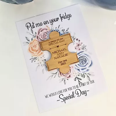 $62.99 • Buy Personalized  Save The Date Engagement / Wedding Invitations Magnets    X50 Pack