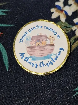 £44.99 • Buy Personalised Chocolate Coins Birthday Party Favour Noahs Ark Christening Baptism