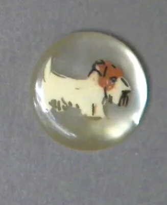 Bb Westie Dog Hand Painted POLYMER Vintage BUTTON Small • $10