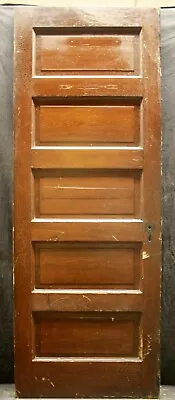 29 X79  Antique Vintage Old Exterior Interior SOLID Wood Wooden Door 5 Panels • $199.99