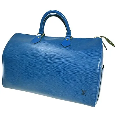 LOUIS VUITTON LV Speedy 35 Travel Hand Bag Epi Leather Blue GHW M42992 88EA164 • $428