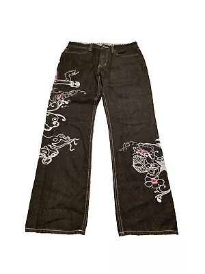 Artful Dodger Jeans Men Size 32 Dark Wash Embroidered Y2K Hip Hop Skater Vintage • $125