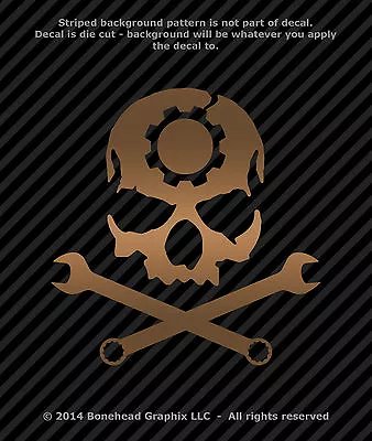 Gear Skull With Wrenches XL Mechanic Maintenance Vinyl Decal Sticker - 25 Colors • $9.99