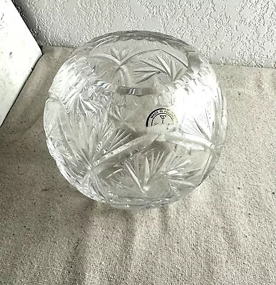 Crystal Clear Industries Poland Pinwheel Design Crystal Rose Bowl • $30