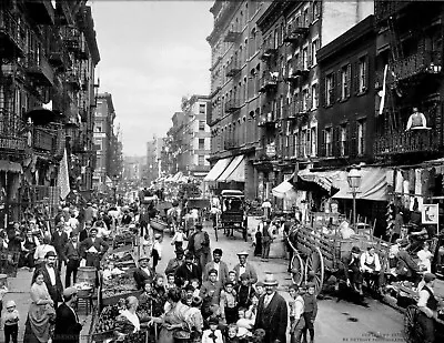 1900 Mulberry St New York City NYC USA Retro Old Picture Photo Print 5x7 • $9.50