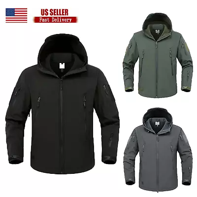 Mens Jacket Military Tactical Waterproof Soft Shell Work Windbreaker Coat New • $29.44