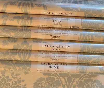 Laura Ashley Original Tatton Duck Egg Wallpaper Price Per Roll Matching Batch • £40