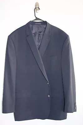 NAVY-BLUE MICHAEL KORS SILVER METAL BUTTON BLAZER JACKET Sz 56L Sport Coat • $34.91